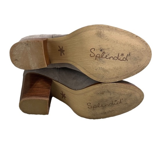 Splendid Grey Suede Stacked Heel Booties Size 9.5 - Picture 10 of 11